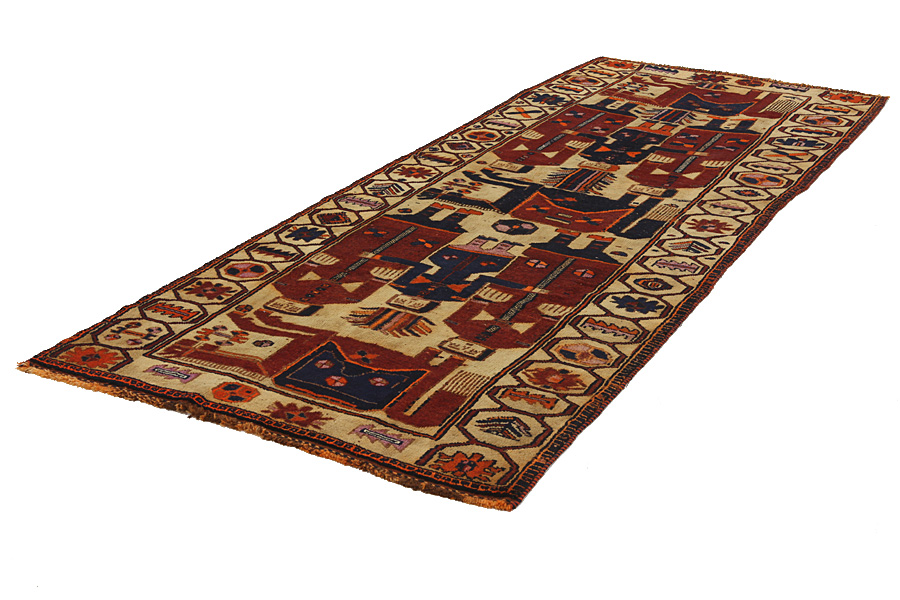 Bakhtiari - Qashqai Perser Teppich 359x138 - Abbildung 2