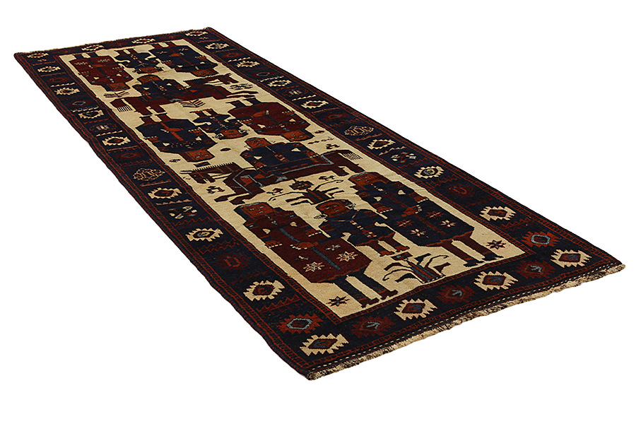 Bakhtiari - Qashqai Perser Teppich 400x140 - Abbildung 1